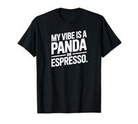 Panda con Caffeina Divertente per Gli Amanti del caffè Maglietta