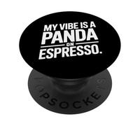 Panda con caffeina divertente per gli amanti del caffè PopSockets PopGrip Adesivo