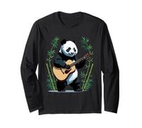 Panda con Chitarra in Una Foresta di bambù Maglia a Manica