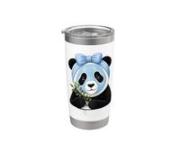 Panda con maschera di bellezza e mirtilli - motivo benessere Bicchiere termico in acciaio inox doppia parete