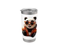 Panda con Occhiali da Sole Amico animale Amore Orso Panda Bicchiere termico in acciaio inox doppia parete