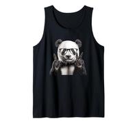 Panda con occhiali segno della pace carino Canotta