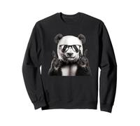Panda con occhiali segno della pace carino Felpa