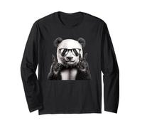 Panda con occhiali segno della pace carino Maglia a Manica