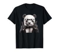 Panda con occhiali segno della pace carino Maglietta