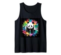 Panda con schizzi color arcobaleno Canotta