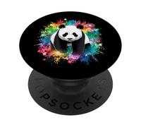 Panda con schizzi color arcobaleno PopSockets PopGrip Adesivo