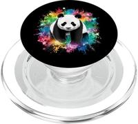 Panda con schizzi color arcobaleno PopSockets PopGrip per MagSafe