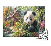 Panda Cottage Puzzle 1000 Pezzi Carta per Adulti Natura Decorazione Gioco di Puzzle 1000 Pezzi 52x38cm/1000pcs