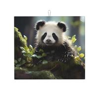 Panda cubs in the forest Tappetino scolapiatti da cucina, 40,6 x 45,7 cm, tappetino assorbente per piano di lavoro della cucina, decorativo, resistente, lavabile, riutilizzabile,