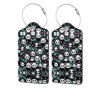 Panda Cute Face 4 PCS Business Travel PU Leather Label Adatto per borse/zaini/bagagli