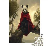 Panda del Capo Rosso Puzzle Per Adulti |Cima dell'albero| 70x50cm/1000pcs Puzzle Giochi EduGattoivi,decorazioni Per La Casa