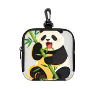 Panda Eat - Piccola custodia impermeabile in neoprene con cerniera, per auricolari, portachiavi