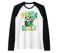 Panda Eco - Salva il pianeta con dolcezza smistamento dei rifiuti Maglia con Maniche Raglan