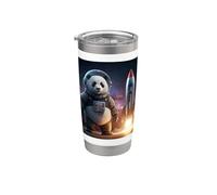 Panda esploratore dello spazio con razzo Bicchiere termico in acciaio inox doppia parete