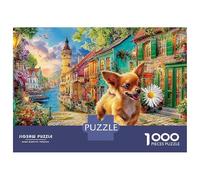 Panda Family in Flower Garden Jigsaw Puzzles for Adult Difficult Challenges 1000 Pieces Fox Colorful City Street Difficult Hard Jigsaw Puzzles for Man And Woman with Letters on Back 52x38cm/1000pcs