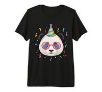 Panda Festa Occhiali Compleanno Divertente Bambini Maglietta Premium