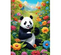 Panda fiore colorato Puzzle 2000 Pezzi 100x70 cm Puzzle Fai da te,Intrattenimento Creativo - Puzzle Per Adulti E Tutta La Famiglie