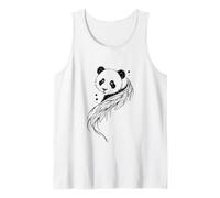 Panda Fiori Piume Line Art Minimalista Splash Canotta