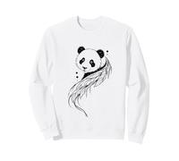 Panda Fiori Piume Line Art Minimalista Splash Felpa