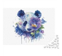 Panda Flower Watercolor Print Jigsaw Puzzle Impossible 1000Pcs Decorazione Per La Casa. Giochi Rilassamento E Intelligence Per Adulti E Ragazzi Da 14 Anni 70x50cm/1000pcs