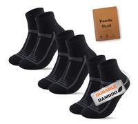 PANDA FOOD 3 paia di calzini imbottiti in bambù di alta qualità, per camminare, correre, arrampicarsi su lunghe distanze, senza cuciture, anti-vesciche, per uomini e donne, Nero , 7-11