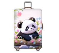 Panda Gatto Pesce Fiori E Cielo Stellato Coprivaligia Elastica Lavabile,Antipolvere E Antigraffio Luggage Cover,Per Bambini,Ragazze,Adulti,18-32 Pollici Copri Valigia (Panda,L(25-28inch))