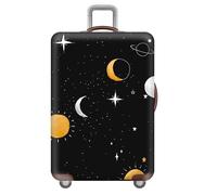 Panda Gatto Pesce Fiori E Cielo Stellato Coprivaligia Elastica Lavabile,Antipolvere E Antigraffio Luggage Cover,Per Bambini,Ragazze,Adulti,18-32 Pollici Copri Valigia (Pianeta,L(25-28inch))