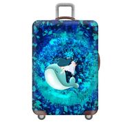 Panda Gatto Pesce Fiori E Cielo Stellato Coprivaligia Elastica Lavabile,Antipolvere E Antigraffio Luggage Cover,Per Bambini,Ragazze,Adulti,18-32 Pollici Copri Valigia (Pesce,L(25-28inch))