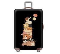 Panda Gatto Pesce Fiori E Cielo Stellato Coprivaligia Elastica Lavabile,Antipolvere E Antigraffio Luggage Cover,Per Bambini,Ragazze,Adulti,18-32 Pollici Copri Valigia (Gatto,XL(29-32inch))