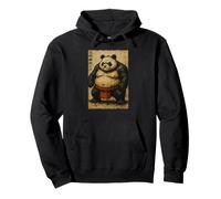Panda Giapponese Samurai Sumo Ukiyo-e Vintage Anime Art Felpa con Cappuccio