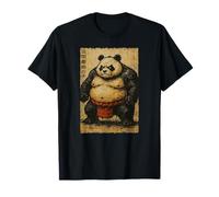 Panda Giapponese Samurai Sumo Ukiyo-e Vintage Anime Art Maglietta