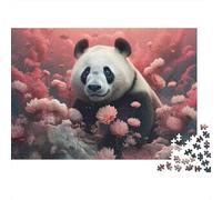 Panda giardino rosa Puzzle 1000 Pezzi Adulti In Incastro Perfetto, Un Busta Di Puzzle A Rompicapo Per Enigma Ultra Difficile, Ideale Per Serata Giochi in Scatola, Il Miglior Regalo Per Gli Am