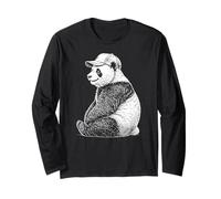 Panda Gigante Seduto con Un Berretto da Baseball Maglia a Manica