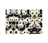 Panda giganti che fanno una passeggiata Stampa striscioni per le vacanze e fondali da appendere - decora facilmente la scena della tua festa