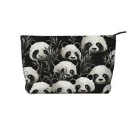 Panda Graphic - Trousse da viaggio in velluto a coste bianco e nero, organizer da viaggio, borsa per cosmetici, grande tasca aperta, nera, taglia unica, Nero, One Size