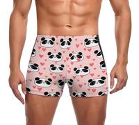 Panda Heart - Pantaloncini da Bagno da Uomo, Pantaloncini da Spiaggia ad Asciugatura Rapida, Costumi da Bagno