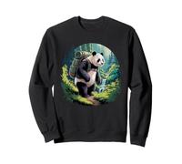 Panda Hiking Waterfall Forest Scenic Trekking Felpa