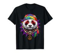 Panda Hippie Tie Dye Anni 60 70 Pace Festival retrò Maglietta