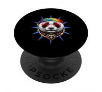 Panda Hippie Tie Dye Anni 60 70 Pace Festival Retrò PopSockets PopGrip Adesivo
