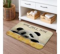Panda Home Sweet Home, Tappetino da bagno ad asciugatura rapida, motivo floreale, assorbente, antiscivolo, accogliente, in flanella, lavabile, per bagno, WC, decorativo, 40,6 x 61 cm