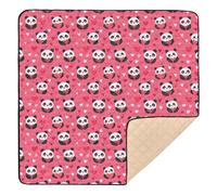 Panda Hotpink - Tappetino da ginnastica e attività per bambini, grande, elegante, per interni ed esterni, atossico, imbottito, per neonati e bambini, 127 x 127 cm