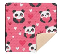 Panda Hotpink Valentine - Tappetino grande ed elegante per far giocare il bambino sul pavimento, per interni ed esterni, comodo, pieghevole, per la pancia del bambino, 127 x 127 cm
