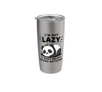 Panda I'm Not Lazy Citazione divertente Bicchiere termico in acciaio inox doppia parete