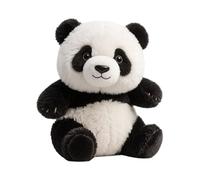 Panda In Cotone - Modello Animale In Peluche Realistico, Statuetta Morbida Peluche Ornamento Da Collezione Dettagliata Accento Decorativo Leggero Per Lo Studio Del Presepe, Lo Scaffale Della Camera E