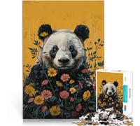 Panda in fiore Puzzle da 1000 pezzi per adolescenti Aiuta il cervello ad allenare i giocattoli che creano dipendenza per coltivare la pazienza Un'opera d'arte 38x26cm