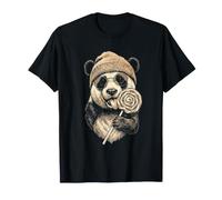 Panda in Occhiali da Sole Leccare Un Candy Maglietta