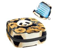 Panda in Sunflower-168 - Kit per il primo ciclo mestruale per ragazze, salvaslip assorbenti, borsa mestruale con cerniera, organizer per tovaglioli sanitari