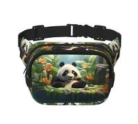 Panda in the pool - Borsa a tracolla alla moda, con stampa, da trekking, a doppio strato, per viaggi e fitness