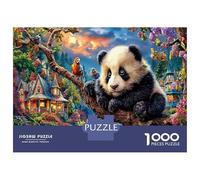 Panda in Tree 1000 Pezzi Di Cartone Alta Qualità Cute Cubs Gioco Puzzle Ragazzi Principianti Puzzle Ultra-difficile Regalo Festa Del Papà Regalo Natale Puzzle 52x38cm/1000pcs